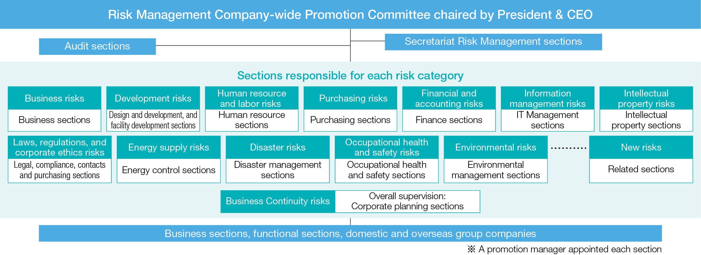 Diagram of a system of advancing risk management