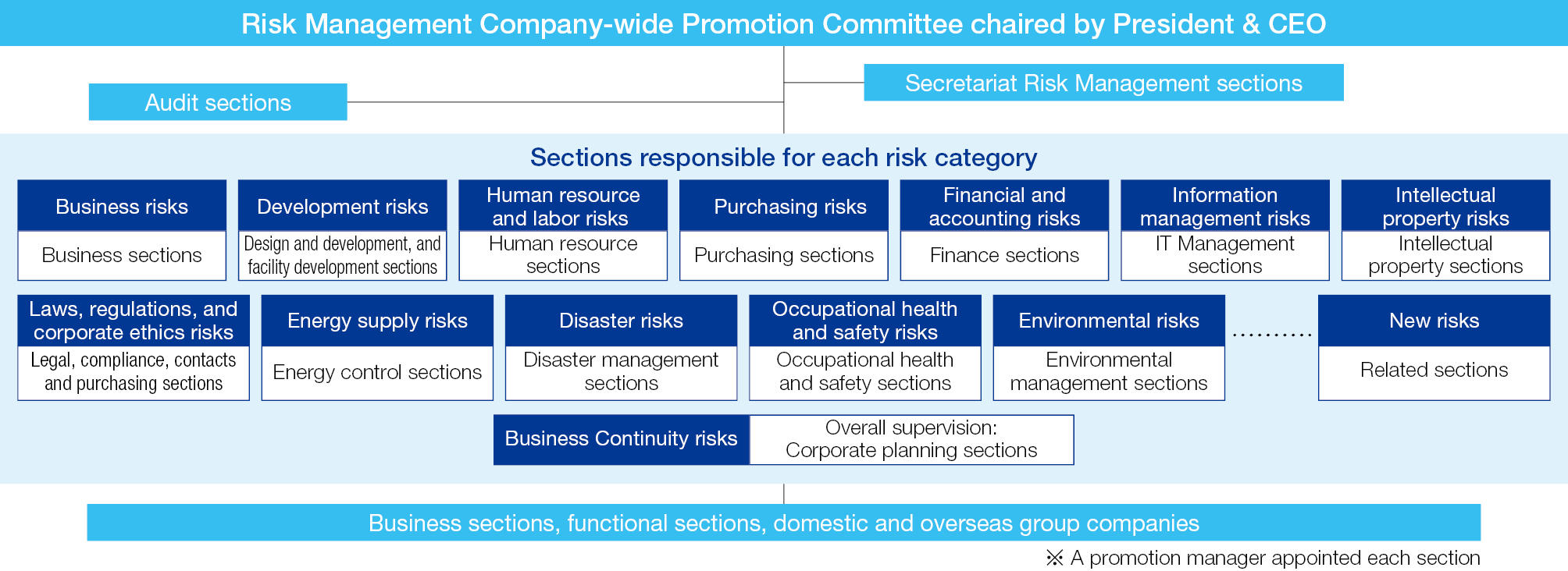 Diagram of a system of advancing risk management
